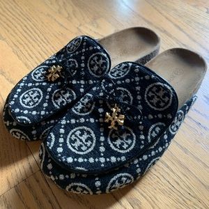 Tory Burch T Monogram Charm Mules size 7.5